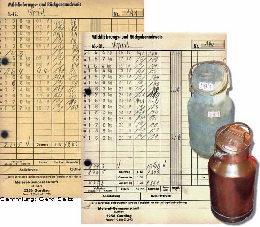 Milchlieferungs- und Rückgabenachweis